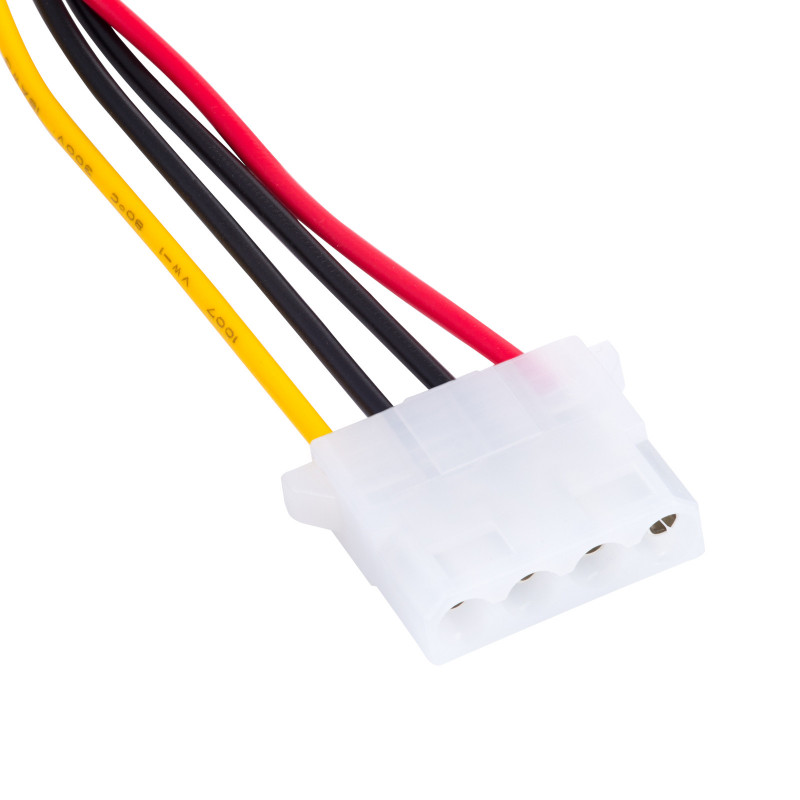 Akyga AK-CA-11 SATA-virtalähde (uros) Molex (naaras) adapterikaapeli, 15 cm