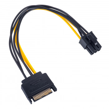 Akyga AK-CA-30 SATA-virtalähde (M) PCIe 6-pin (F) -adapterikaapeli, 15 cm