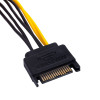 Akyga AK-CA-30 SATA-virtalähde (M) PCIe 6-pin (F) -adapterikaapeli, 15 cm