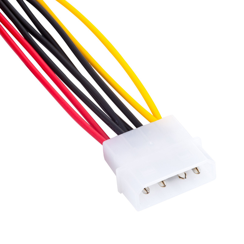 Akyga AK-CA-16 Molex (M) 2x SATA-virtalähde (F) -haarakaapeli, 15 cm