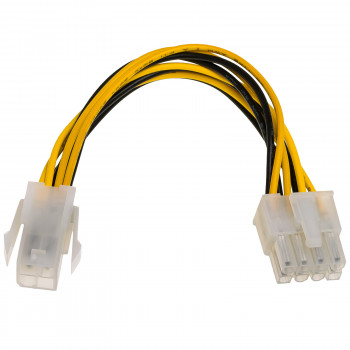 Akyga AK-CA-10 ATX P4 4-pin (M) EPS 8-pin (F) -virtasovitinkaapeli, 15 cm