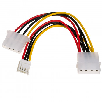 Akyga AK-CA-14 Molex (M) Molex (F) + Mini Molex (F) -virranjakokaapeli, 15 cm