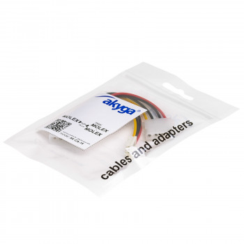 Akyga AK-CA-14 Molex (M) Molex (F) + Mini Molex (F) -virranjakokaapeli, 15 cm