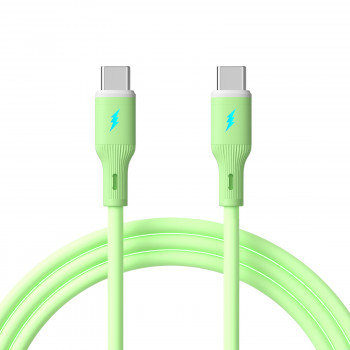 Akyga AK-USB-69 USB-kaapeli USB-C (m) / USB-C (m), USB 2.0, 60W, 1 m, vihreä, silikoni