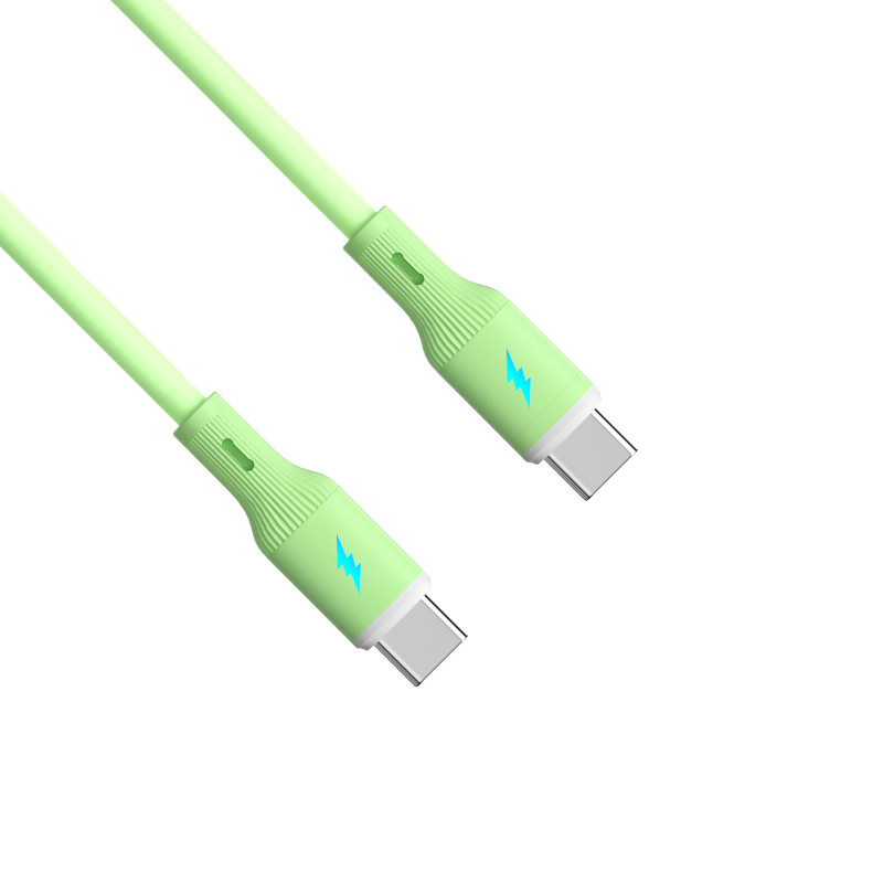 Akyga AK-USB-69 USB-kaapeli USB-C (m) / USB-C (m), USB 2.0, 60W, 1 m, vihreä, silikoni