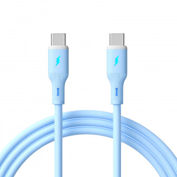 Akyga AK-USB-68 USB-kaapeli USB-C (m) / USB-C (m), USB 2.0, 60W, 1 m, sininen, silikoni