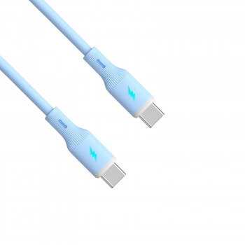Akyga AK-USB-68 USB-kaapeli USB-C (m) / USB-C (m), USB 2.0, 60W, 1 m, sininen, silikoni