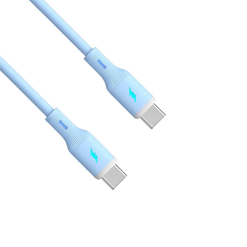 Akyga AK-USB-68 USB-kaapeli USB-C (m) / USB-C (m), USB 2.0, 60W, 1 m, sininen, silikoni