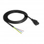 Akyga AK-OT-02A virtakaapeli IEC C13 avoin pää, CCA 3 x 0,5 mm², 1,5 m, musta