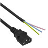 Akyga AK-OT-02A virtakaapeli IEC C13 avoin pää, CCA 3 x 0,5 mm², 1,5 m, musta