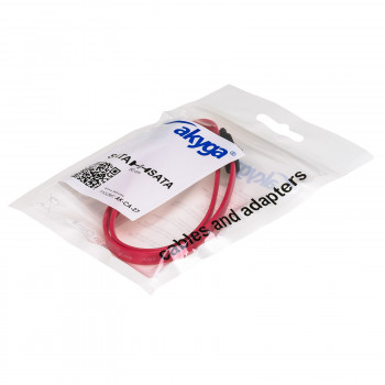 Akyga AK-CA-27 SATA-III-datakaapeli, 6 Gb/s, 0,5 m, punainen