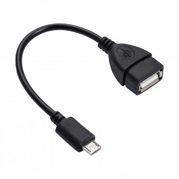 Akyga AK-AD-09 Micro USB-B (M) USB-A (F) OTG -adapterikaapeli, 15 cm, musta