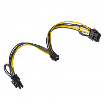 Akyga AK-CA-55 näytönohjaimen virranjakaja PCI-E 6-pin (naaras) 2x PCI-E 6+2-pin (uros), 2x 15 cm