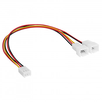 Akyga AK-CA-52 tuuletin-Y-kaapeli 3-pin (naaras) 2x 3-pin (uros), 2x 15 cm