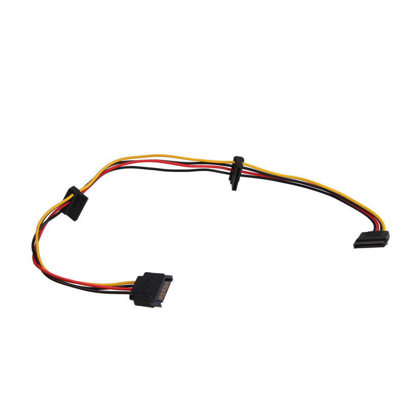 Akyga AK-CA-41 SATA-virranjakokaapeli, SATA (uros) 3x SATA (naaras), 3x 15 cm