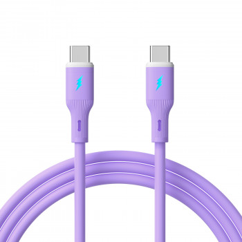 Akyga AK-USB-70 USB-kaapeli USB-C (m) / USB-C (m), USB 2.0, 60W, 1 m, violetti, silikoni
