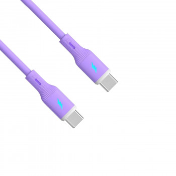 Akyga AK-USB-70 USB-kaapeli USB-C (m) / USB-C (m), USB 2.0, 60W, 1 m, violetti, silikoni