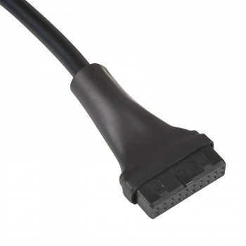 Akyga AK-CA-75 sisäinen USB 2.0 9-pin (M) USB 3.0 19-pin (F) -header-adapterikaapeli, 20 cm, musta