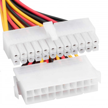 Akyga AK-CA-66 ATX-virtasovitinkaapeli 20-pin (naaras) 24-pin (20+4) (uros), 15 cm
