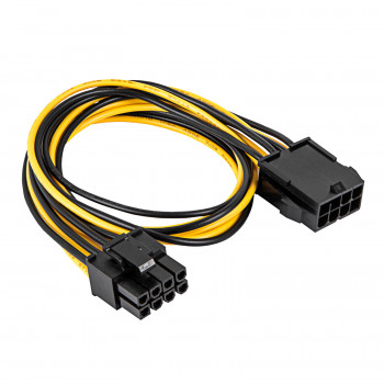 Akyga AK-CA-82 PCIe 8-pin (6+2) virtajohdon jatkokaapeli, 6+2-pin (M) 8-pin (F), 40 cm