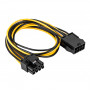 Akyga AK-CA-82 PCIe 8-pin (6+2) virtajohdon jatkokaapeli, 6+2-pin (M) 8-pin (F), 40 cm
