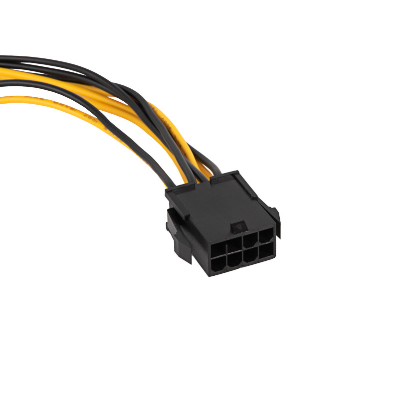 Akyga AK-CA-82 PCIe 8-pin (6+2) virtajohdon jatkokaapeli, 6+2-pin (M) 8-pin (F), 40 cm