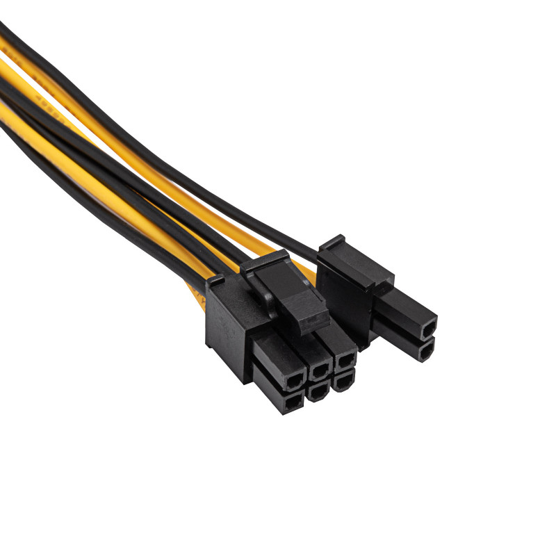 Akyga AK-CA-82 PCIe 8-pin (6+2) virtajohdon jatkokaapeli, 6+2-pin (M) 8-pin (F), 40 cm