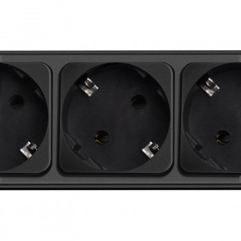 Akyga AK-SP-06A ylijännitesuojattu jatkopistorasia, 5x Schuko-pistorasia CEE 7/3 (tyyppi F), kytkin, 1,8 m, musta