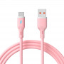Akyga AK-USB-61 USB-kaapeli USB-A (m) / USB-C (m), USB 2.0, 18W, 1 m, vaaleanpunainen, silikoni