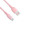 Akyga AK-USB-61 USB-kaapeli USB-A (m) / USB-C (m), USB 2.0, 18W, 1 m, vaaleanpunainen, silikoni