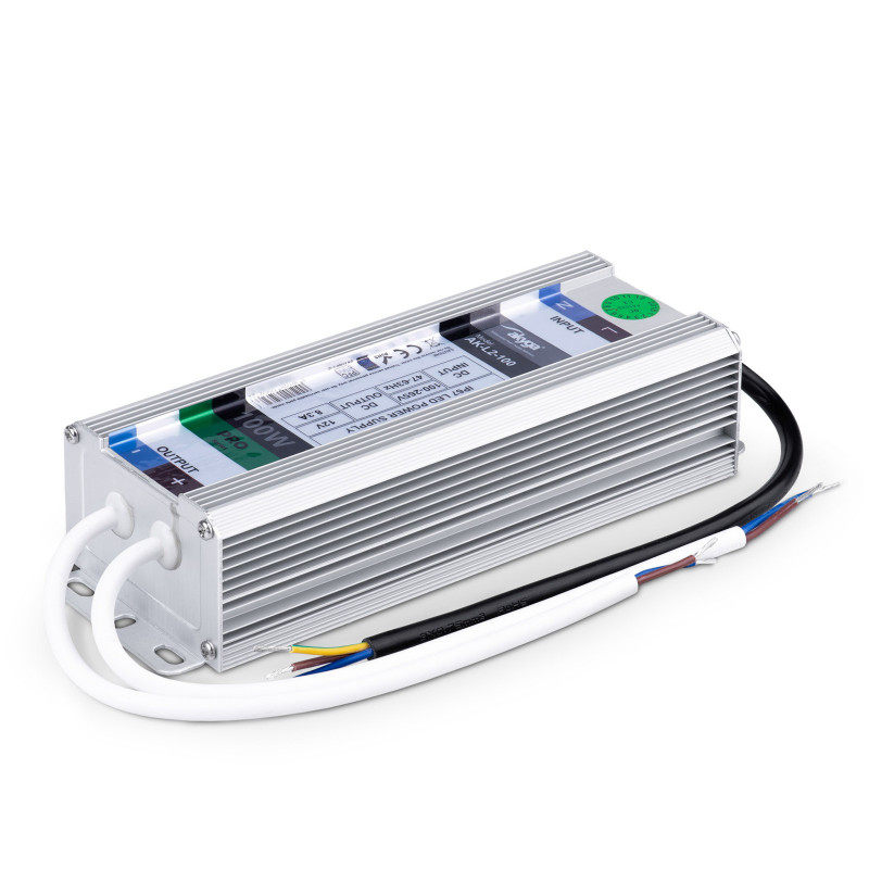 Akyga AK-L2-100 vedenpitävä LED-hakkurivirtalähde 12 V, 8,3 A, 100 W, IP67