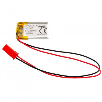 Akyga AKY0472 LP301525 Li-Po-akku 3,7 V 85 mAh PCM:llä, JST 2,54 mm 2-pin liitin, 150 mm kaapeli
