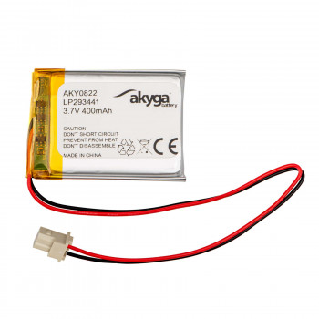 Akyga AKY0822 LP293441 Li-Po-akku 3,7 V 400 mAh PCM:llä, 2-pin-liitin, 150 mm kaapeli