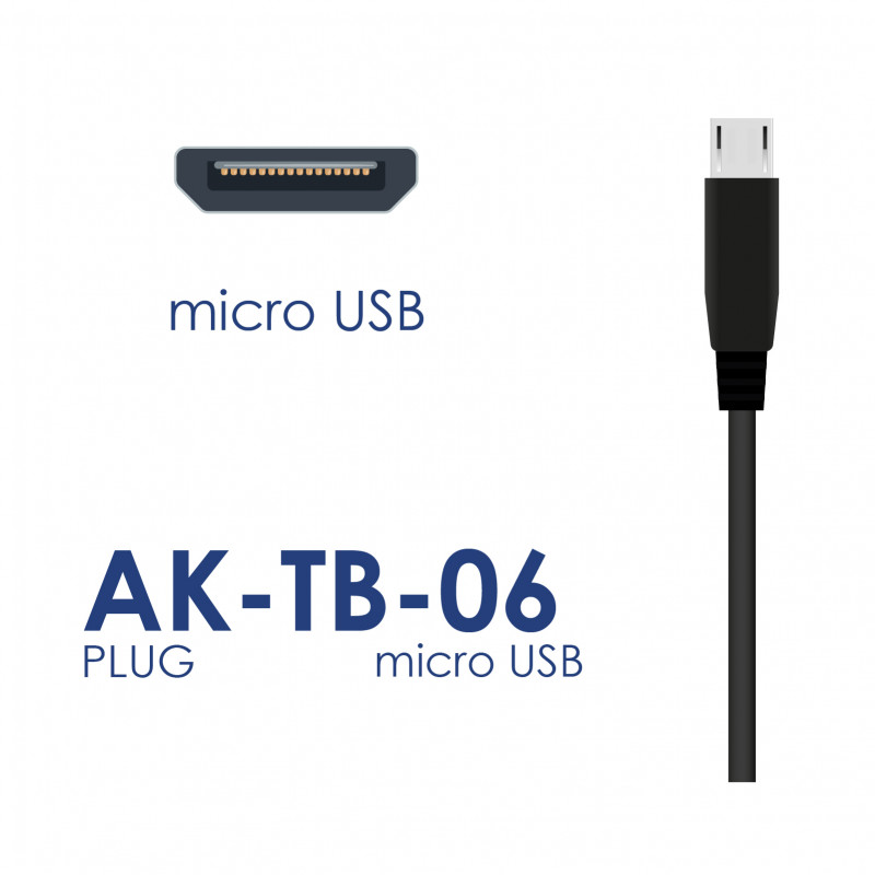 Yleislaturi Akyga AK-TB-06 5,0V / 2,5A 12,5W micro USB B 1,1m