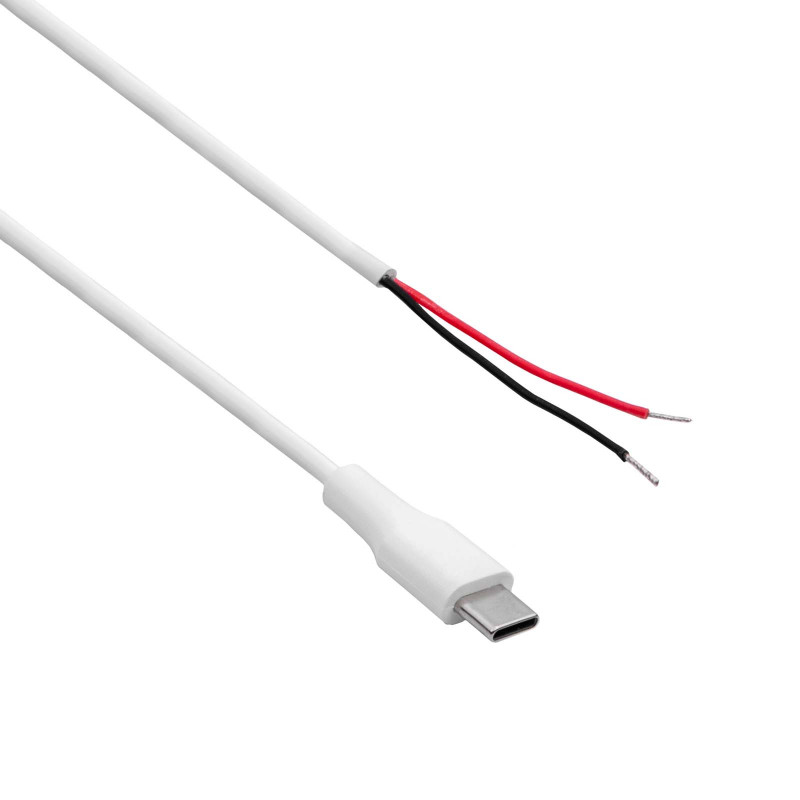 Akyga AK-SC-40 USB-C-liitin huoltokaapeli avoimella päällä, 60 W (20 V / 3 A), 1 m, valkoinen