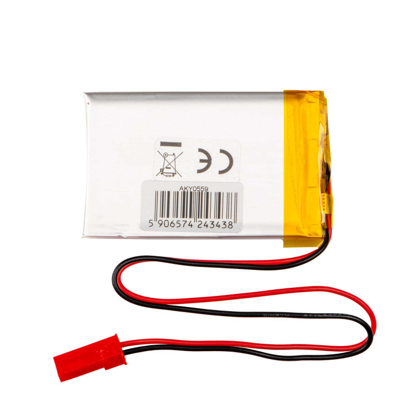 Akyga AKY0559 LP503448 Li-Po-akku 3,7 V 800 mAh PCM:llä, JST 2,54 mm 2-pin-liitin, 150 mm kaapeli