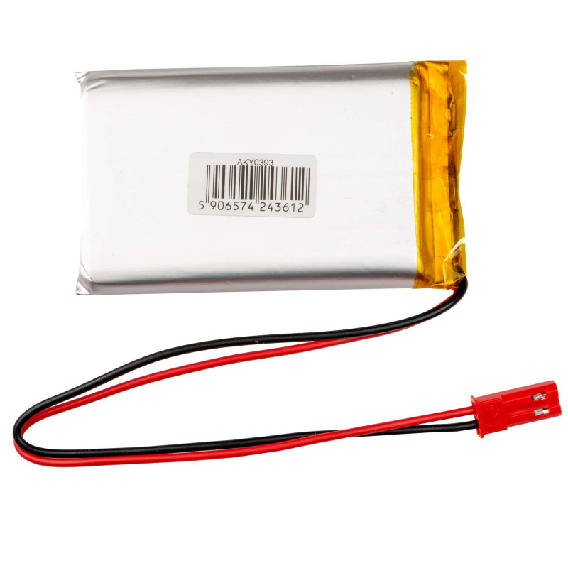 Akyga AKY0393 LP903759 Li-Po-akku 3,7 V 2200 mAh PCM:llä, JST 2,54 mm 2-pin-liitin, 150 mm kaapeli