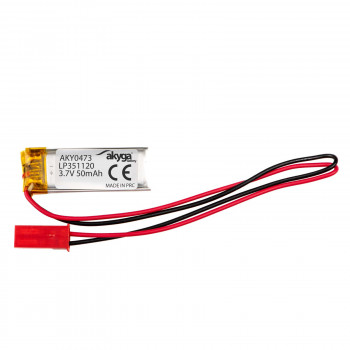 Akyga AKY0473 LP351120 Li-Po-akku 3,7 V 50 mAh PCM:llä, JST 2,54 mm 2-pin-liitin, 150 mm kaapeli
