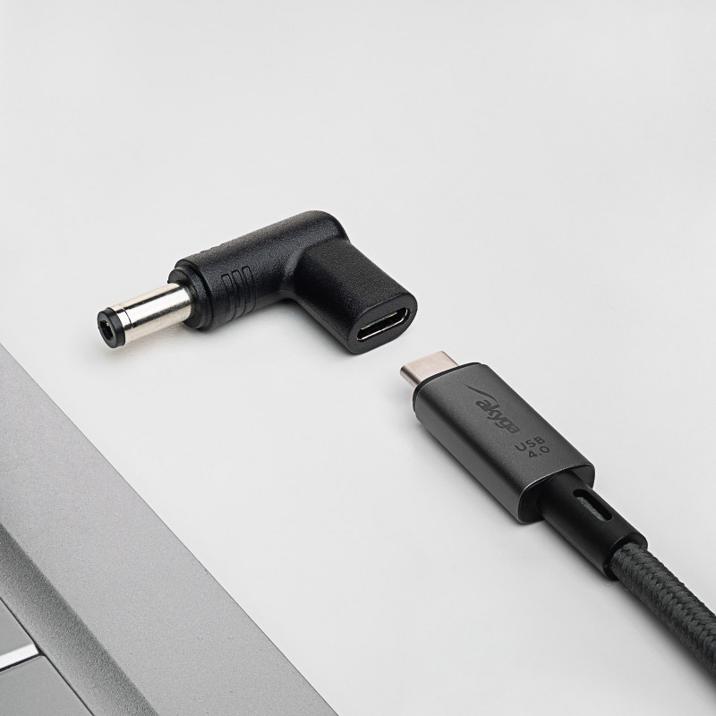 Akyga AK-ND-C02 lataussovitin USB-C - DC 5,5 x 2,1 mm kannettaville tietokoneille, 18,5-20 V, 100 W