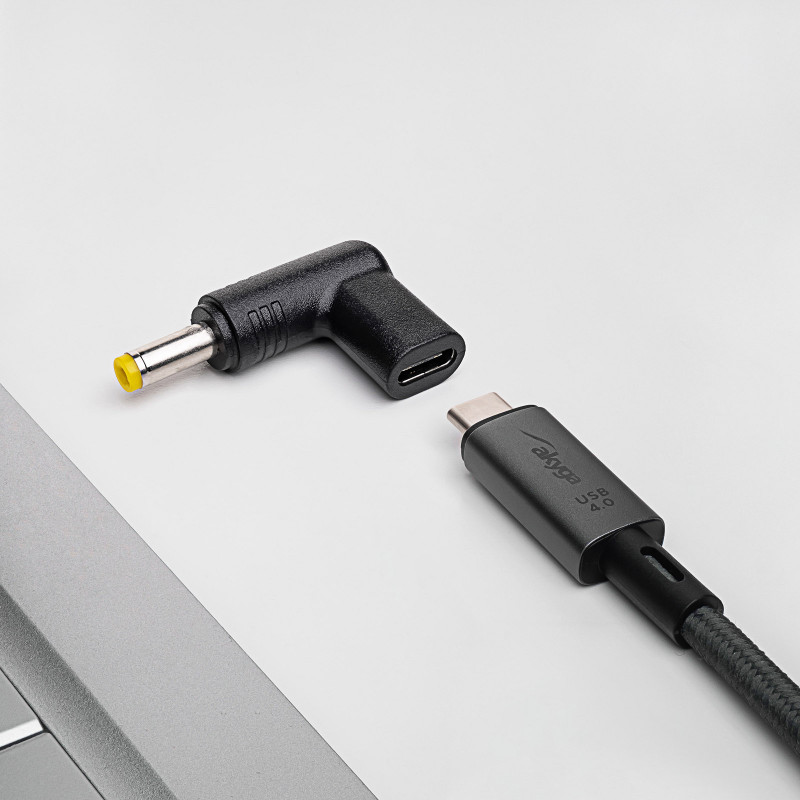 Akyga AK-ND-C03 lataussovitin USB-C - DC 4,8 x 1,7 mm kannettaville tietokoneille, 18,5-20 V, 100 W