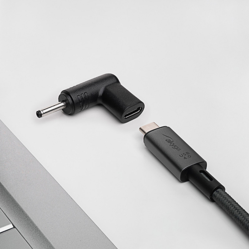 Akyga AK-ND-C06 lataussovitin USB-C - DC 3,0 x 1,0 mm kannettaville tietokoneille, 18,5-20 V, 100 W