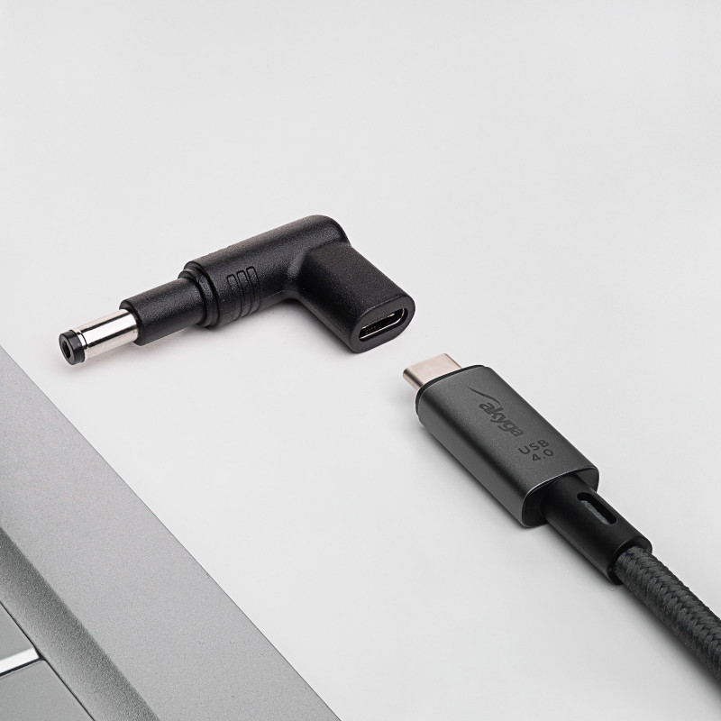 Akyga AK-ND-C13 lataussovitin USB-C - DC 4,8 x 1,7 mm kannettaville tietokoneille, 18,5-20 V, 100 W