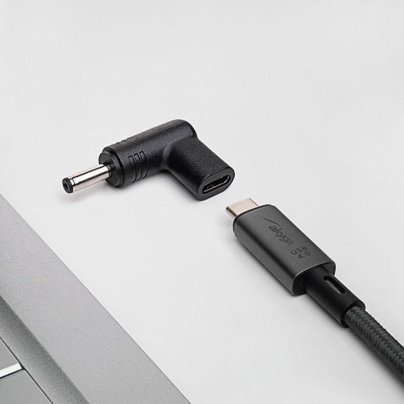 Akyga AK-ND-C15 lataussovitin USB-C - DC 4,0 x 1,3 mm kannettaville tietokoneille, 18,5-20 V, 100 W