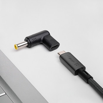 Akyga AK-ND-C16 -latausadapteri USB-C–DC 5,5 x 3,0 mm + tappi kannettaviin, 18,5–20 V, 100 W