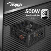 Akyga AK-FL-500 -tuulettimeton ATX-virtalähde 500 W, täysmodulaarinen, 80 PLUS, APFC