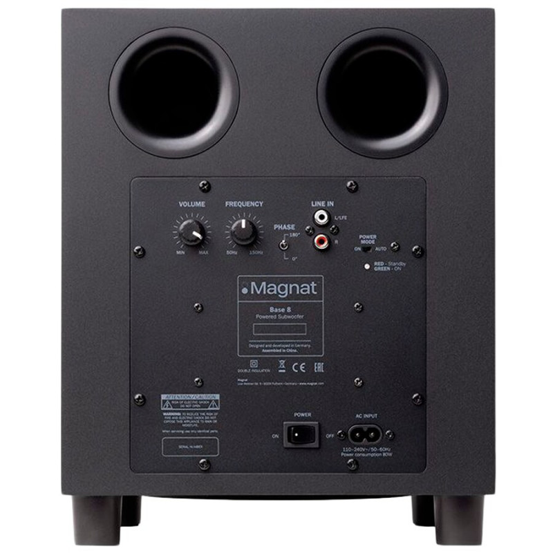 Magnat Base 8 aktiivinen subwoofer, musta