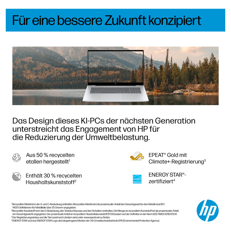 HP OmniBook 7 17-dc0675ng kannettava tietokone, Intel Core Ultra 7 256V, 32 Gt RAM, 1 Tt SSD, Windows 11 Pro, saksalainen näppäimistö