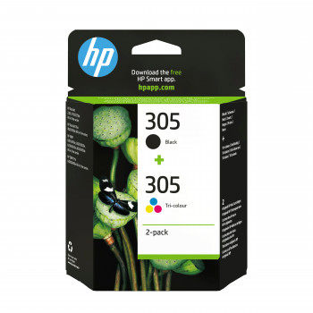 HP 305 alkuperäiset mustekasetit, monipakkaus (2 kpl), kolmivärinen ja musta