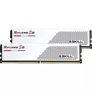 G.Skill Ripjaws S5 F5-5600J3036D32GX2-RS5W DDR5-5600 -muistipaketti, 64 Gt (2 x 32 Gt), valkoinen