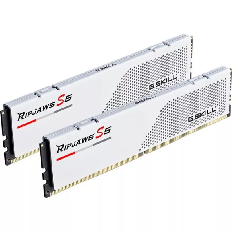 G.Skill Ripjaws S5 F5-5600J3036D32GX2-RS5W DDR5-5600 -muistipaketti, 64 Gt (2 x 32 Gt), valkoinen